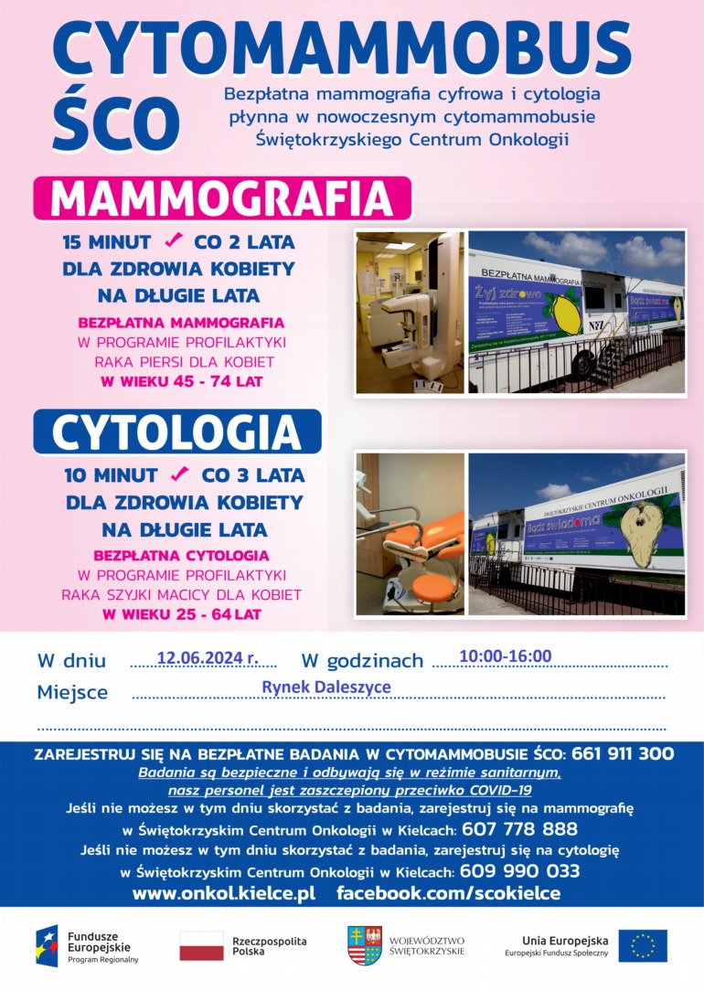 Bezpłatna mammografia i cytologia na daleszyckim rynku
