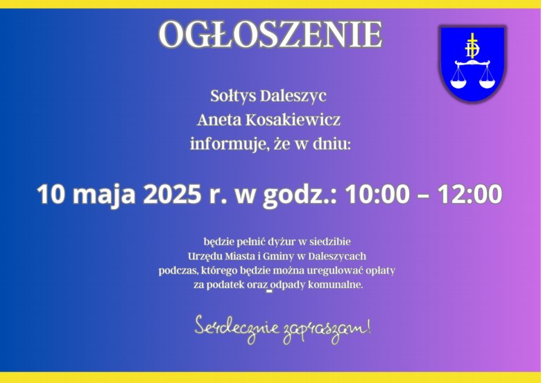 Ogłoszenie Sołtysa Daleszyc